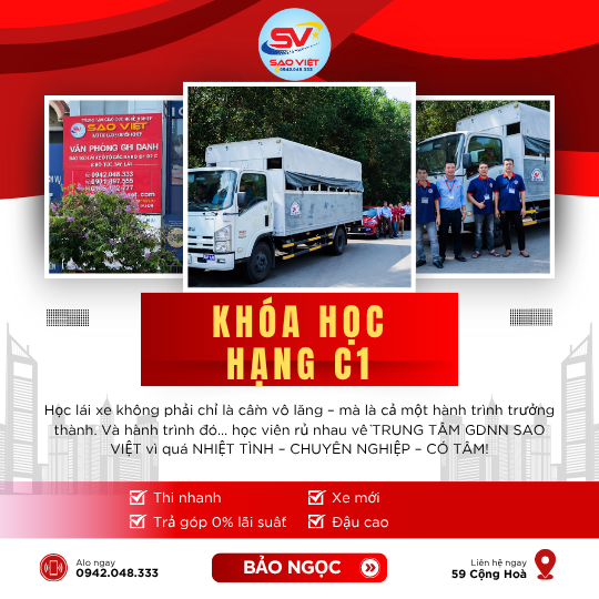 KHOÁ HỌC LÁI XE BẰNG C1